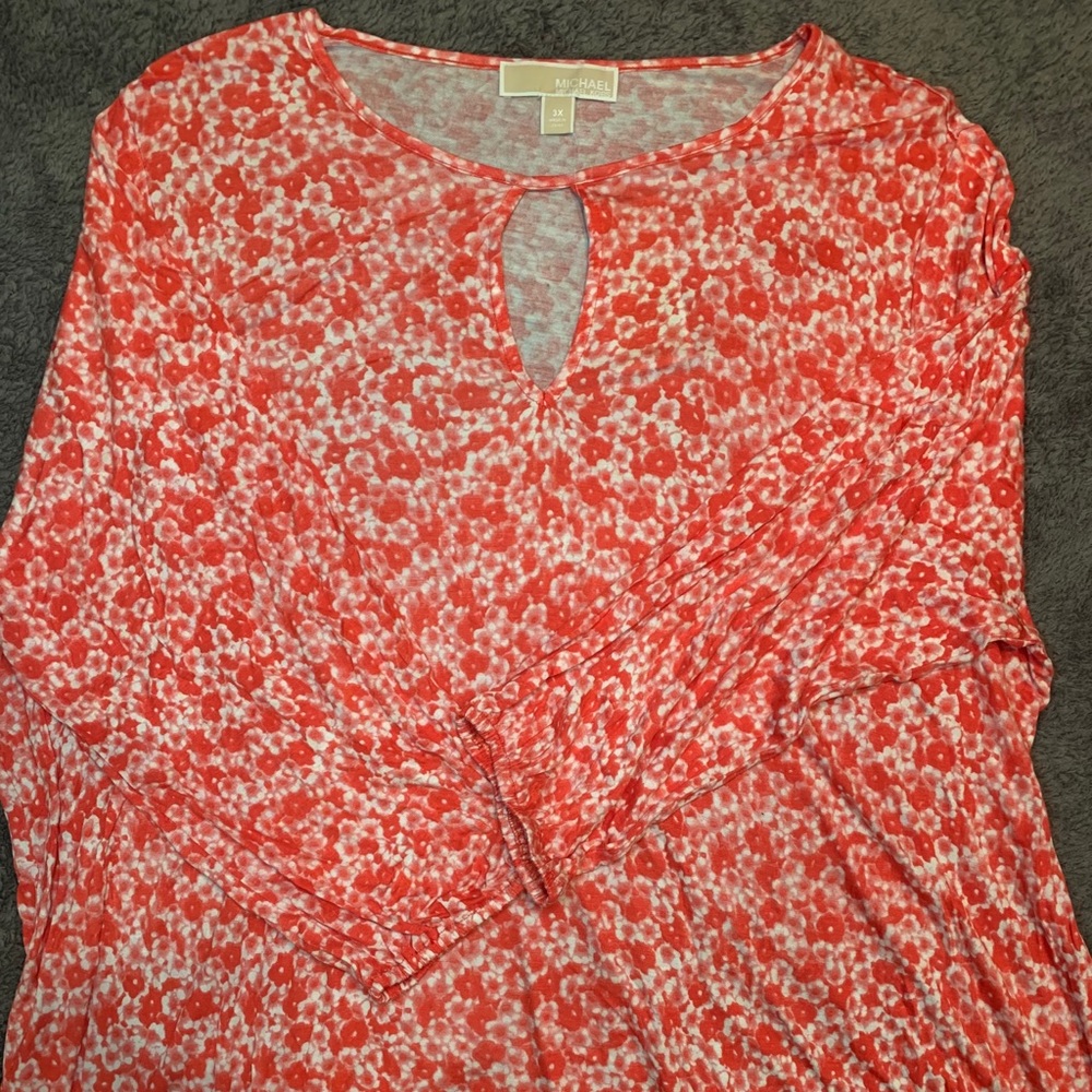 Michael Kors Long Sleeve Red/ Orange Top